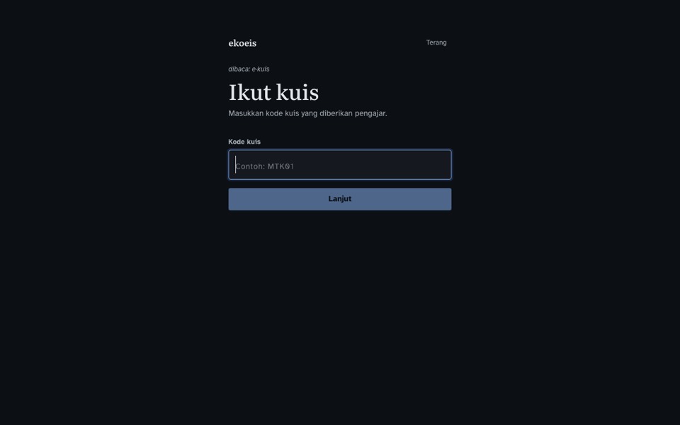 Tampilan halaman ekoeis